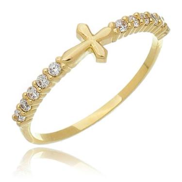 Imagem de Anel Cruz Feminino e Terço Banhado em Ouro 18k Exclusivo - AIEVUOG, 16