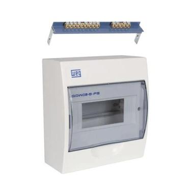 Imagem de Quadro de Distribuição de Sobrepor para 8 Disjuntores + Barramento Ter