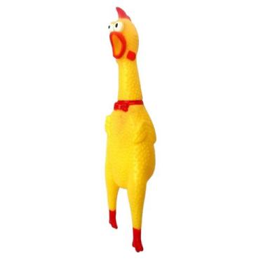 Imagem de Brinquedo Mordedor Sonoro Para Cachorro Frango Amarelo Vinil American 