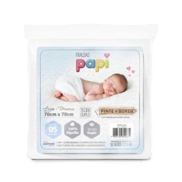 Imagem de Fralda luxo pinte e borde tecido duplo kitc/5un bebê c/faixa p/bordar 