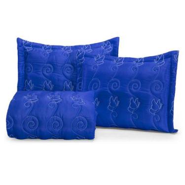 Imagem de Kit Coxa Eva Casal 3 Peças Matelada Bordada Cama Box - ENXOVAIS CRISTI