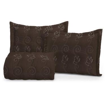 Imagem de Kit Coxa Eva Casal 3 Peças Matelada Bordada Cama Box - ENXOVAIS CRISTI