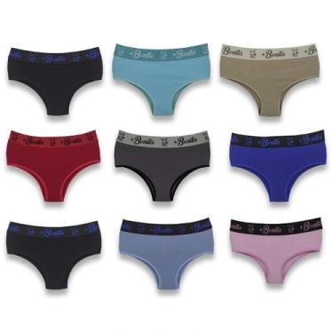 Imagem de Kit com 10 Calcinhas Caribe Algodão Penteado - Click Mais Bonita, GG