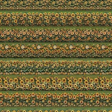 Imagem de Tecido Estampado para Patchwork - Barrado Girassóis (0,50x1,50) - Fabr