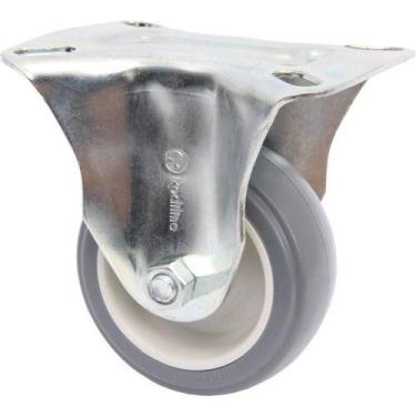 Imagem de (4pçs) Rodizio Fixo Placa 3pol. R312 Bp Pvc Anti Risco 60kg Por Roda -