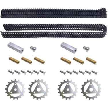 Imagem de XiaoR Geek 2 peças de carro robô 95 cm trilhos de tanque de rastreamento com equipamento para tanque de robô, projeto faça você mesmo para presentes adolescentes e adultos (não incluídas rodas