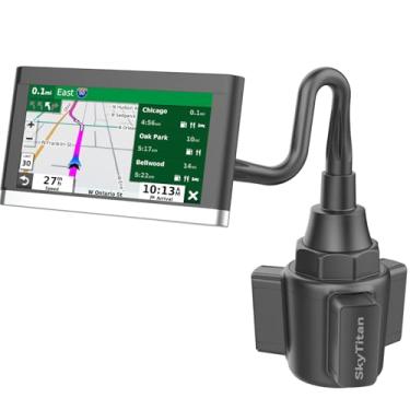 Imagem de SkyTitan Suporte de copo para carro Garmin GPS de substituição de 17 mm com braço longo ajustável para navegador portátil Garmin Nuvi Drive Dezl, preto