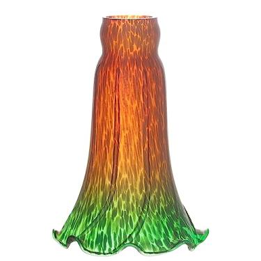 Imagem de Substituição de abajur de lírio, abajur de vidro tulipa verde âmbar W4H6 polegadas, abajur de flor estilo Tiffany substituição para lâmpada de lírio ANYONGLU