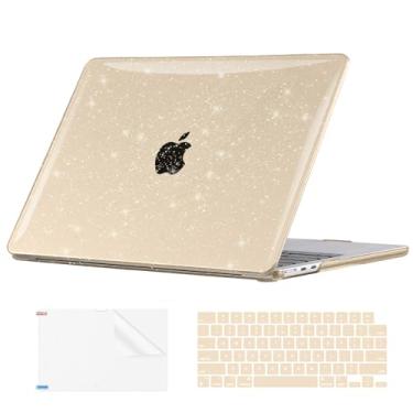 Imagem de Capa EooCoo compatível com MacBook Air 13 polegadas M4 2025 2024-2022 lançamento M3 M2 A3240 A3113 A2681, capa rígida com glitter, capa para teclado e protetor de tela para Mac Air 13,6 polegadas, luz