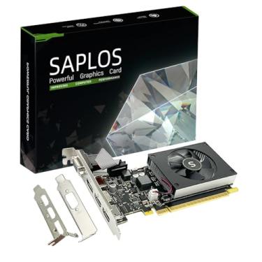 Imagem de SAPLOS Placa gráfica GT 730 de 4 GB, 2 HDMI, DisplayPort, VGA, DDR3 de 64 bits, PC com placa de vídeo de baixo perfil, GPU de computador, baixa potência, PCI Express x8, DirectX 12
