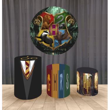 Imagem de Painel Redondo 1,50m E Trio Capa De Cilindro Harry Potter 2 - Fantasia