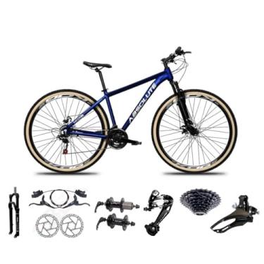 Imagem de Bicicleta Aro 29 Absolute Nero 4 Cabos Internos 27v K7 Freios Hidráulicos Kit 3x9 Suspensão Trava Pneus com Faixa (Azul, 21)