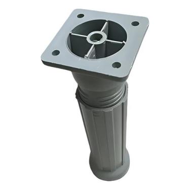 Imagem de Pé Para Moveis Regulável De Plástico 4 Furos 192mm Cinza - Pé de Plást