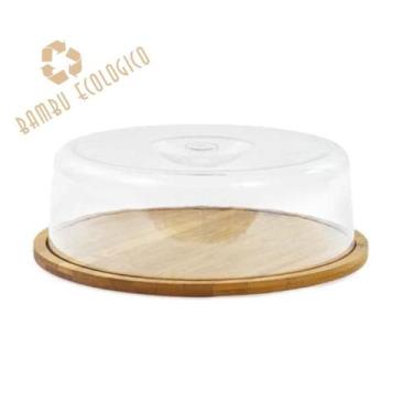 Imagem de Porta Bolo em Bambu Ecokitchen com Tampa Acrílico Mimo Style
