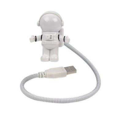 Imagem de Mini Luminária USB Led Luz Branca Astronauta Alto Brilho Compacta e Pr