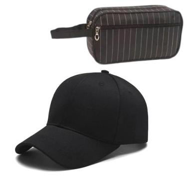 Imagem de Kit Necessaire Organizador de Viagem Mais Boné Liso Aba Curva Dia dos 