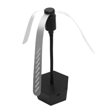 Imagem de Ventilador de Comida Silencioso Giratório Alimentado por Bateria Dupla Face Reflexiva Ventilador de Mesa de Toque Macio para Uso Externo de Piquenique