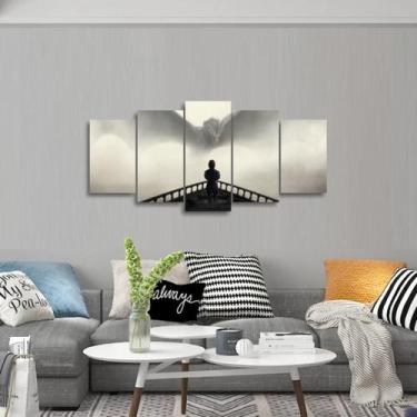 Imagem de Quadro decorativo Dragão Game of Thrones Mosaico 5 Peças - Wall frame