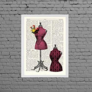 Imagem de Quadro Manequins Atelier De Costura 45x34cm - com vidro - Quadros On-l