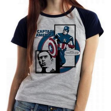 Imagem de Camiseta Baby Look Blusa Feminina Capitão América Computer - Empório D