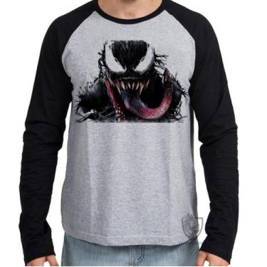Imagem de Camiseta Manga Longa blusa  Venom Vilão - Empório Dutra, P  adulto
