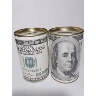 Imagem de Cofre Cofrinho Personalizado 100 Dólares  C/nf Médio - Só cofres