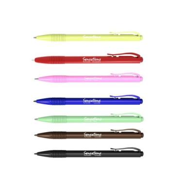 Imagem de Kit 7 Canetas Esferográficas Clic Coloridas Perfumadas - Sensations - 