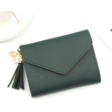 Imagem de Carteira Feminina Pequena Slim Porta Cartao Couro Luxo Moda - Tem Tudo