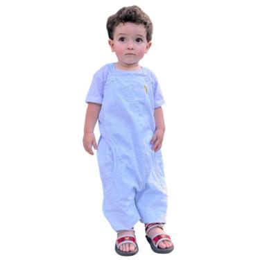 Imagem de Jardineira Macacão Jeans Longo Roupa Bebê Infantil Maternidade - Patru
