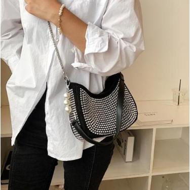 Imagem de Bolsa Feminina Com Strass Com Alça Perolas - OKABOX