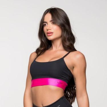 Imagem de Top Fitness Poliamida com Detalhe nas Costas Cruzada Rosa Pi - LOT FIT
