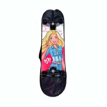 Imagem de Skate Infantil Barbie C/ Kit De Segurança F00105C - Fun, Rosa
