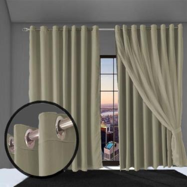 Imagem de cortina apartamento blackout Bruna sala 2,80 x 2,30 bege - Bravin Cort