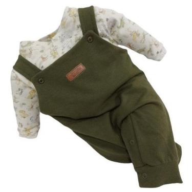 Imagem de Macacão Bebê Finta Jardineira Menino Zafielo 517 Pettenati, Verde, M (