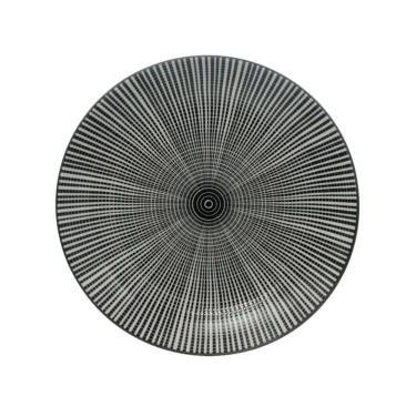 Imagem de Prato Sobremesa 19,5cm Stripe Preto em Cerâmica PCLN219PT - Hauskraft