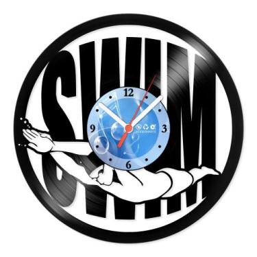 Imagem de Relógio De Parede Disco Vinil Esportes - Natação Swim - VES-062 - Mode