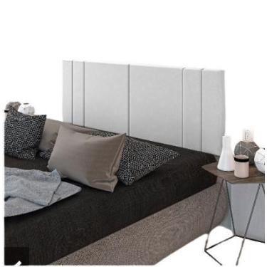 Imagem de Cabeceira Suspensa Cama Box Solteiro RISCADA Suede 90x55 - CASA HP, Ar