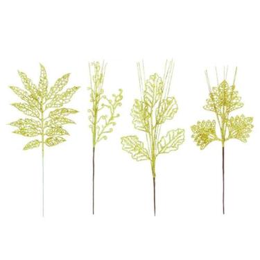 Imagem de Galhos Decoração Natalina com Gliter folhagem 30 cm 12un - Magizi, Dou