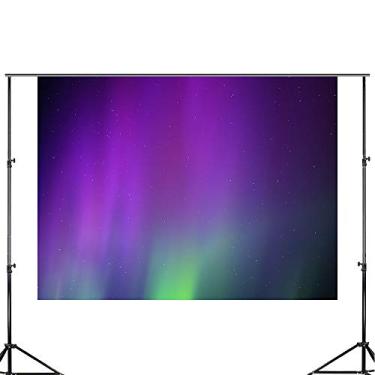 Imagem de DZJYQ 2 x 1,5 m, romântico, roxo, verde, ciano, luz noturna, estrela, aurora, cenário natural, casamento, festa de aniversário, cenário fotográfico 547