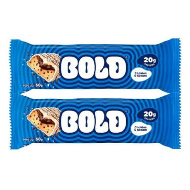 Imagem de Kit 2 Barra de Proteína Bold com 20g de Proteína Sabor Cookies & Cream