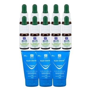 Imagem de Kit 10 Micotin 10ml Antifúngico + 3 Creme Nutri Derm 100gr - RHR Cosmé
