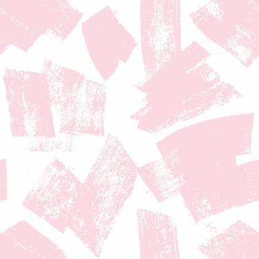 Imagem de Papel De Parede Temático Pintura Rosa E Branco - 3,00x0,50m - DEKAL DE