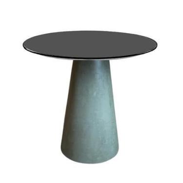 Imagem de Mesa de Apoio Cone Cimento Queimado - Tampo Laqueado 70 cm Altura 70 c