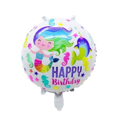 Imagem de Kit 5 balões 45x45CM Sereia Festas - MC Presentes