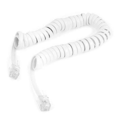 Imagem de Cabo Telefone Pino Americano 1,8 Metros Espiral Branco - nwt