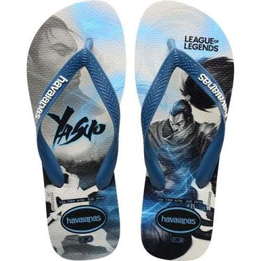 Imagem de Chinelo havaianas licenciado league of legends 39/0 bco/azu havaianas