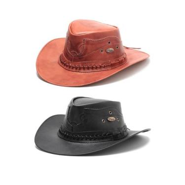 Imagem de Kit 2 Chapéu Country Em Couro De Cowboy Boiadeiro - Sertão, Pinhao, Pr