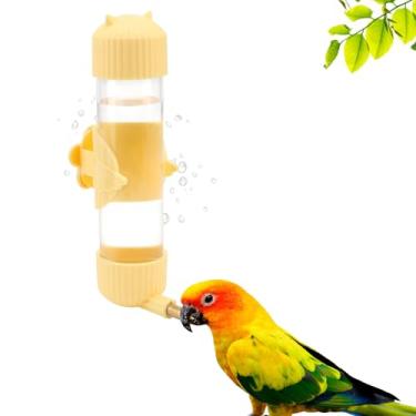 Imagem de Wontee Alimentador automático de água para pássaros, bebedouro de papagaio para pássaros médios, calopsita, conure, caique (amarelo (200 ml))
