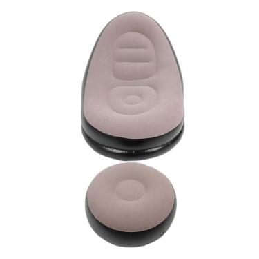 Imagem de Cadeira de sofá Inflável, Reunindo, Com Apoio para Os Pés, Design Ergonômico, para Relaxar, Cochilar, Ler, Dentro de Casa e Ao Ar Livre (Café)