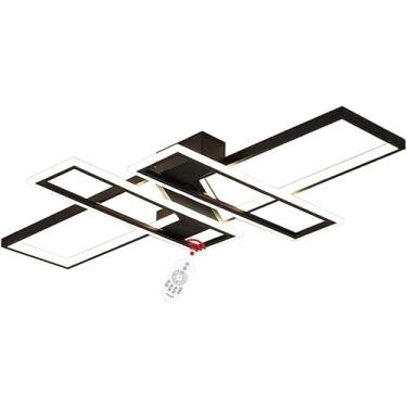 Imagem de Luz de teto LED, luzes de teto quadradas modernas Abajur de acrílico criativo design sala de estar itchen mesa ilha luminária de quarto [classe energética A++], escurecimento preto, 90 cm 94